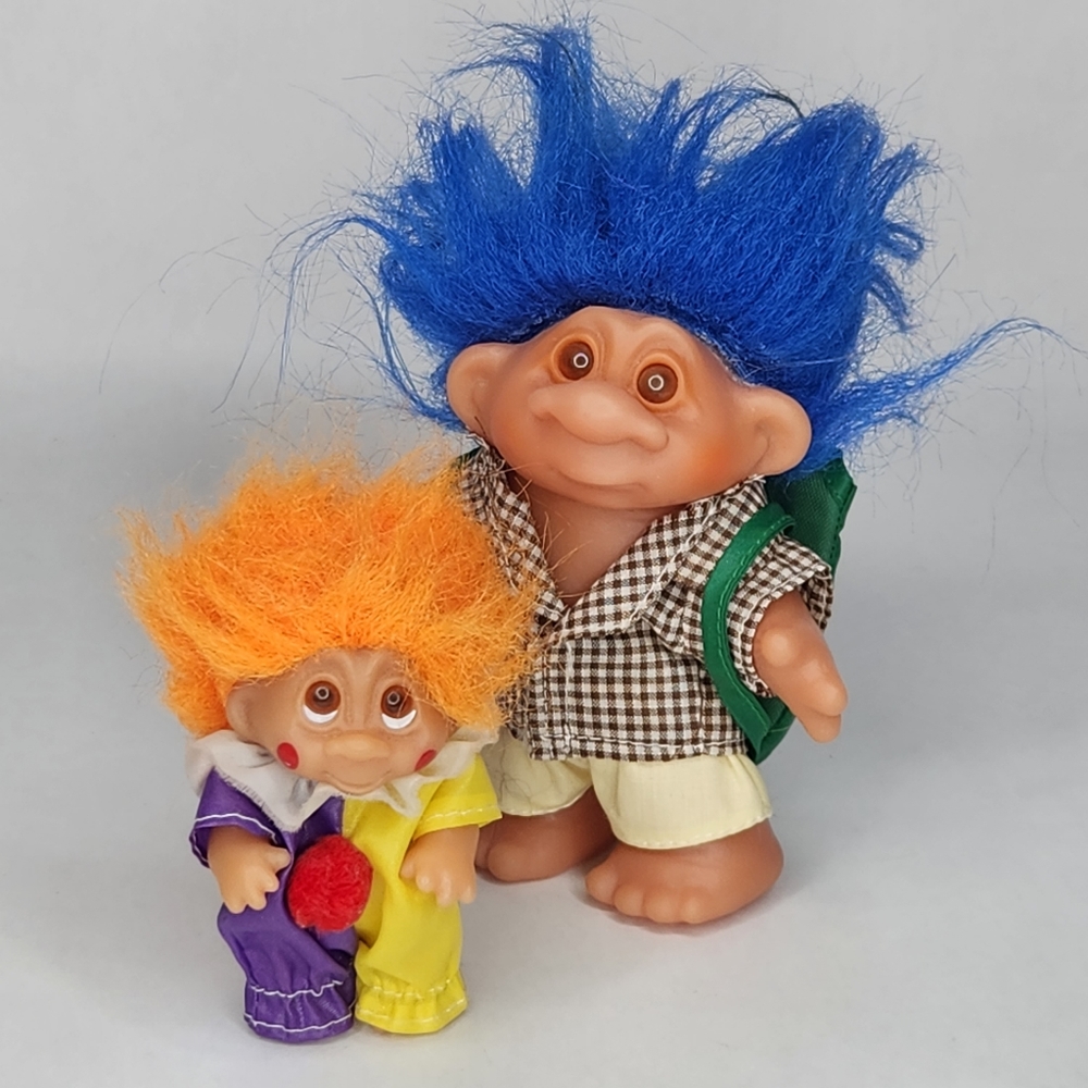 Vintage Pair of Thomas Dam Troll Dolls
